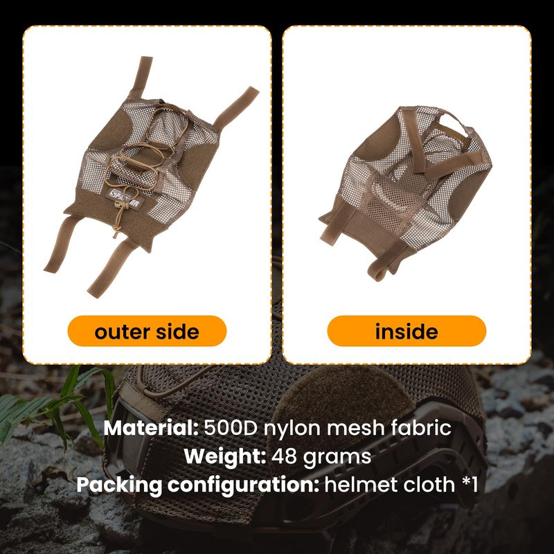 EXCELLENT ELITE SPANKER Tactical Helmet Cover - Fast Helmet Cloth in Size M/L for Airsoft - Coyote Brown