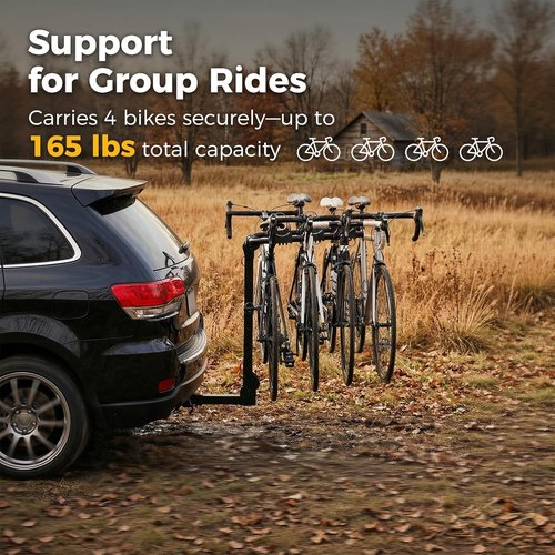**Bike Rack - Skiennix Hitch Mount for SUVs & Trucks | 165 LBS Capacity, Dual Lock, Foldable Design**