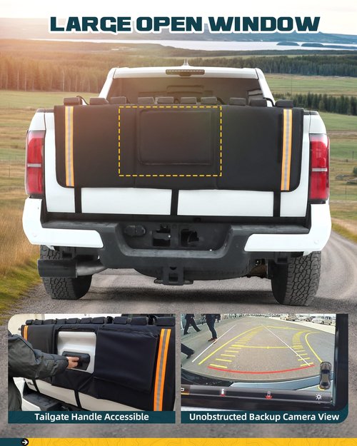 62" Heavy-Duty Truck Tailgate Bike Pad for Mountain Bikes, BMX, Ebikes & More | Truck Tailgate Cover with Reflective Strips & Tool Pockets | Fits Full-Size Trucks, Carries 5 Bikes