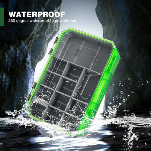 Ghosthorn Fishing Tackle Box - Waterproof Organizer with Removable Dividers | 3600 & 3700 Size Options