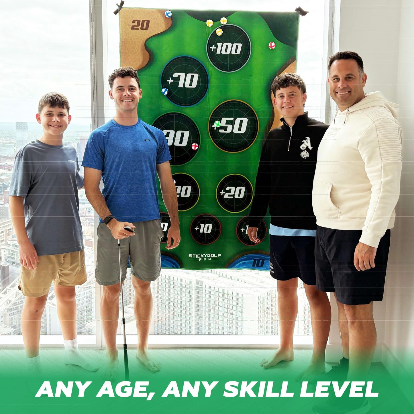 Golf Game for Adults Outdoor Indoor - Backyard Chipping Set with Sticky Balls - Family Entertainment Multi-Player Action - Friend and Party Activity - Gift for Golfers (no Club)