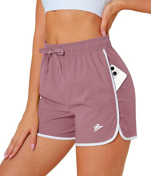 MAGCOMSEN Women's Athletic Shorts - Quick Dry Lightweight 3.5" Running & Gym Shorts with Pockets