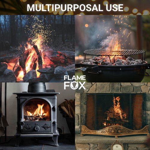 FlameFox Fire Starters – 200 Pack Natural Wood Wool | Odorless, Long-Burning Tumbleweeds for Charcoal, Fireplace, Campfire, Wood Stove & Pizza Oven