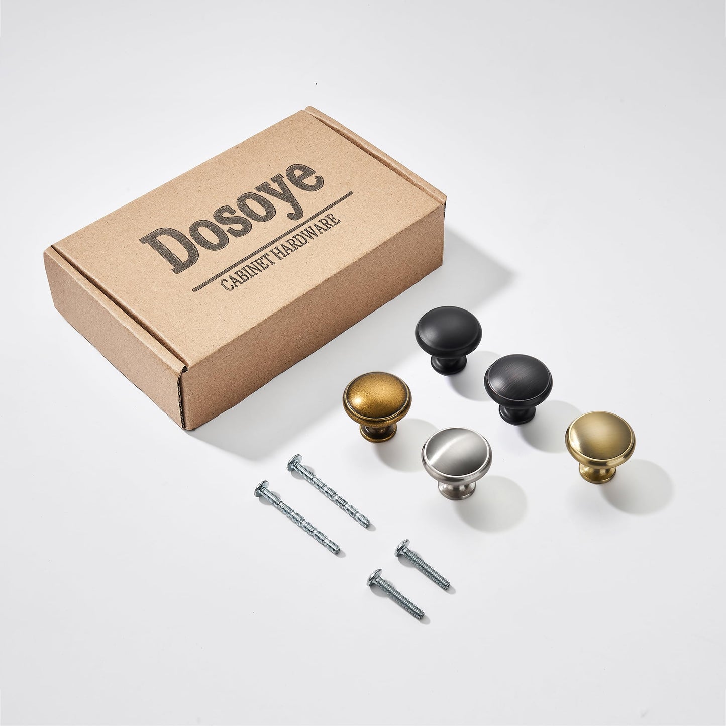 Dosoye 5 Pack Antique Brass Cabinet Knobs Drawer Knob Kitchen Hardware - Single Hole Vintage Retro Cabinet Knobs Kitchen Cabinet Pulls for Closet Wardrobe Dresser Cupboard