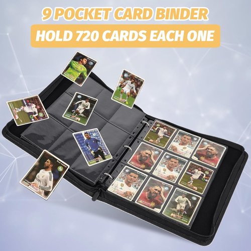 GERMUN 9 Pocket Card Binder - Premium Zip Trading Card Album for MTG, TCG & Sports Cards | Purple
