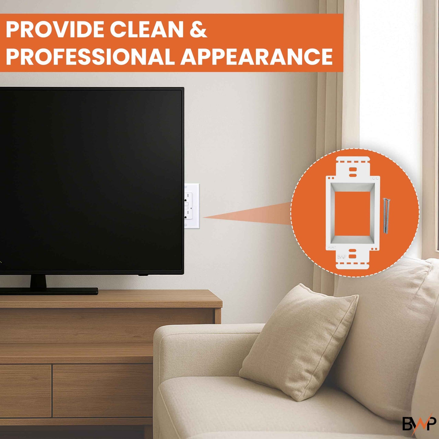 BWP 10 Pack Electrical Outlet Box Extender 1 Gang - Electrical Box Extender with 20 Screws -Single Gang Box Extender Outlet