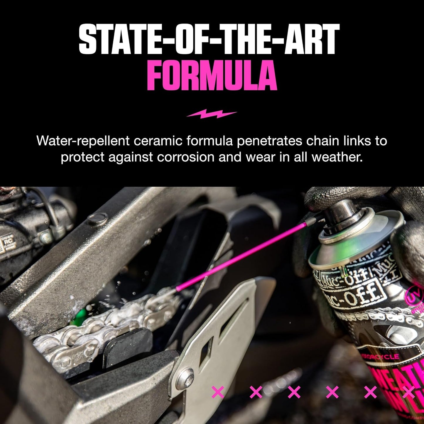 Muc Off All-Weather Motorcycle Chain Lube - Premium 400ml Motorbike Chain Lubricant Spray