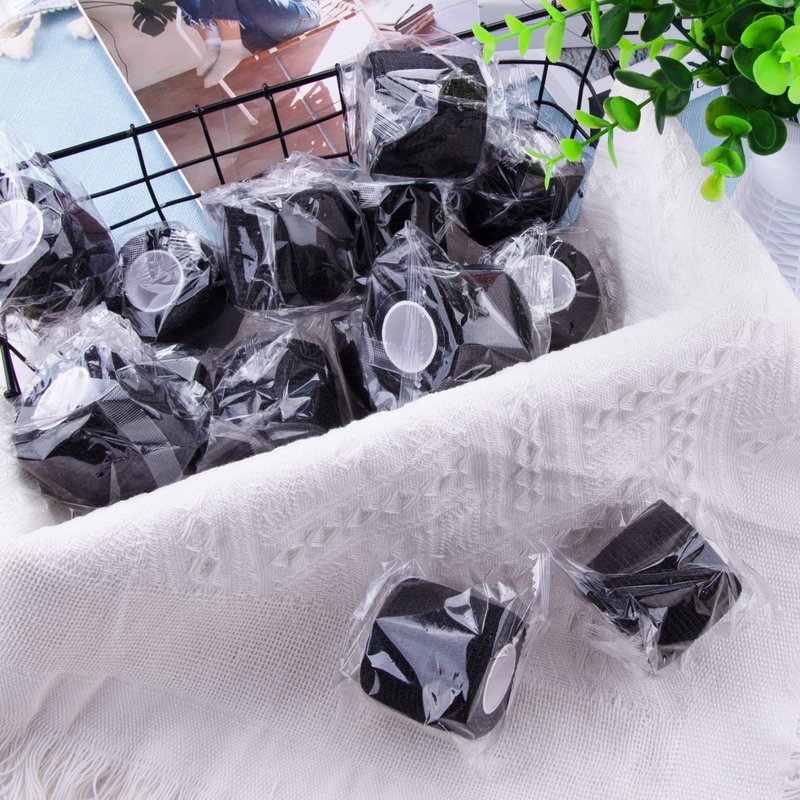 BQTQ 72 Rolls Self Adhesive Bandage 2 Inch Self Adherent Wrap Black Tape Self Stick Bandages Stretch for Wrist Ankle Swelling Sprains