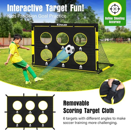 Kids Soccer Goal Set by [Brand Name] - 6x4 Ft Training Equipment for Ages 3-12 | Backyard Soccer Nets