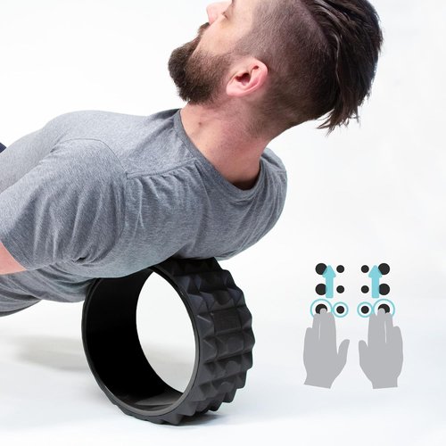 Chirp Wheel XR Massage Roller Set - 10” Acupressure & 6” Knot-Kneading Relief | High Density Foam for Back & Neck Pain, 500lbs Capacity, Black