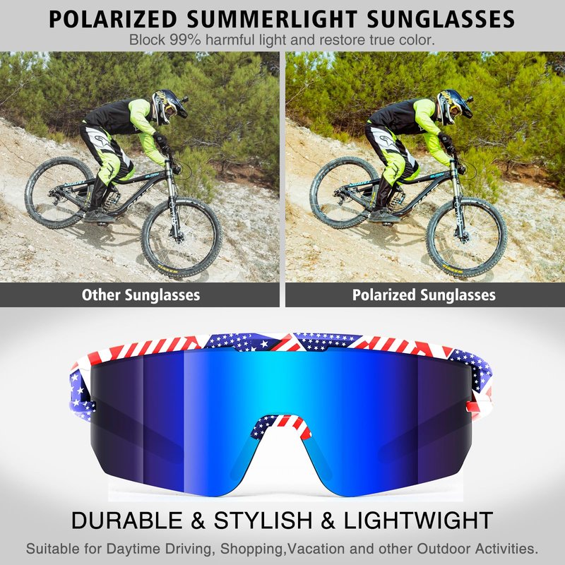 VEWOE Polarized Cycling Sunglasses for Men Women UV400 Baseball Glasses for MTB Riding Bicycle Running Driving Bike