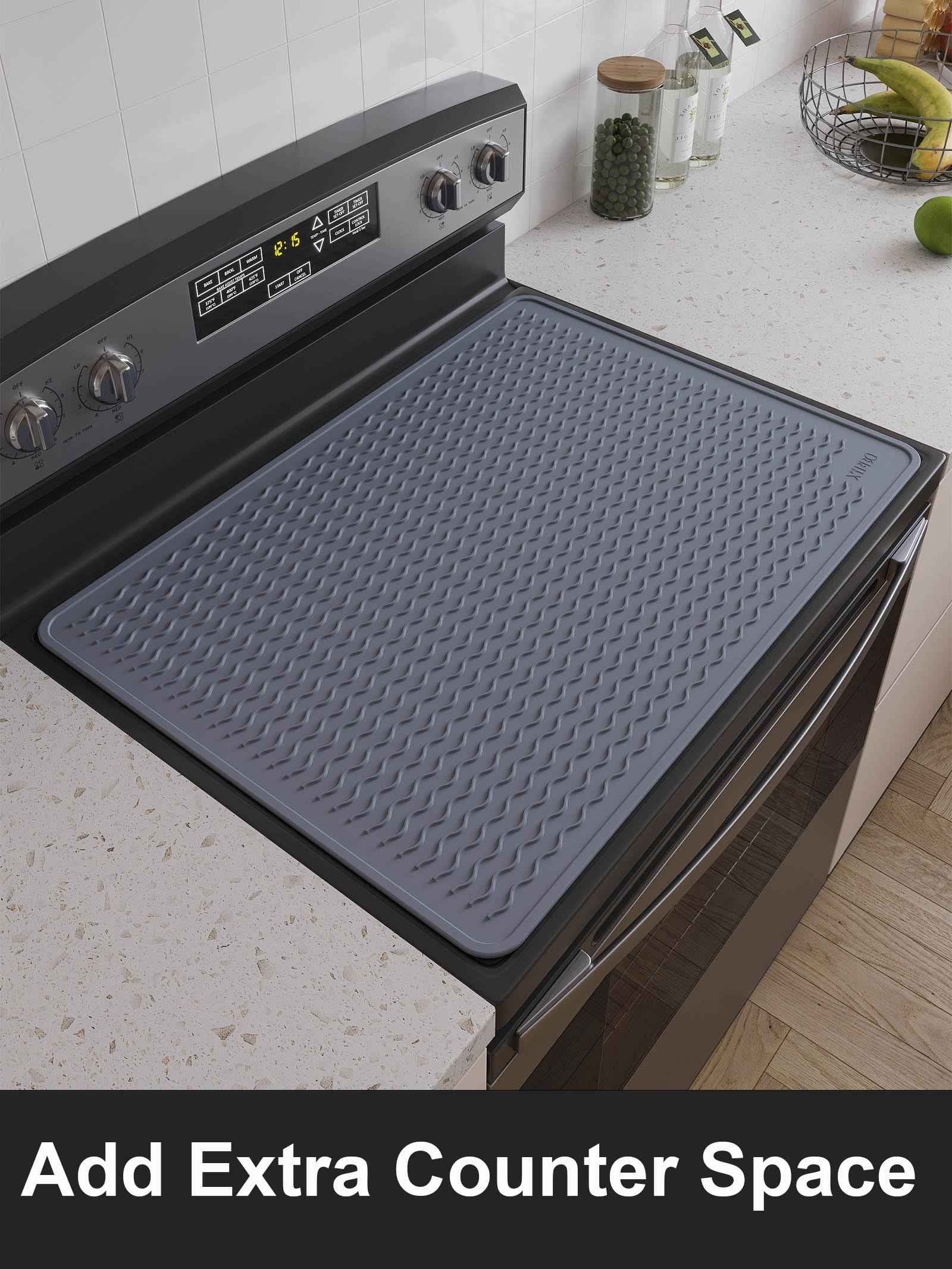 XiFEO Stove Top Covers for Electric Stove, Food Grade Heavy Duty Silicone Glass Stove Top Cover Protector, Induction Cooktop Protector, Heat Resistant Range Ceramic Stove Top Covers Mat, Oven Cover