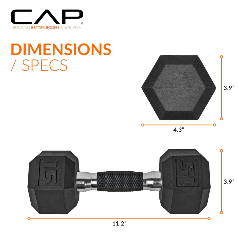 CAP 50 lbs Coated Dumbbell Set with Comfort handle, 10LBx2, 15lbx2
