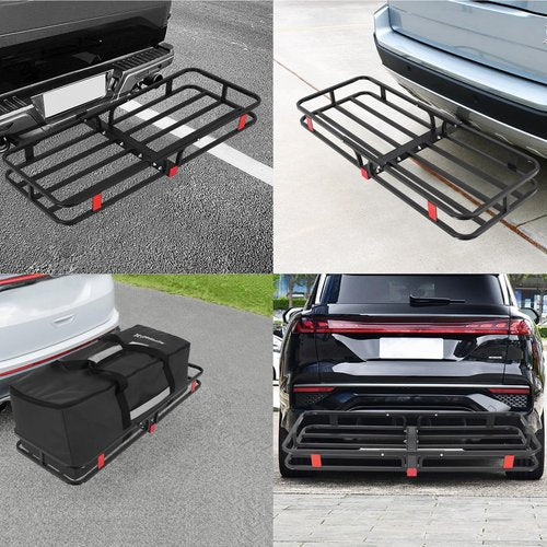 500 LBS Hitch Cargo Carrier - Heavy Duty 2 Inch Receiver Luggage Basket for SUV,Pickup Truck,Camping & Travel