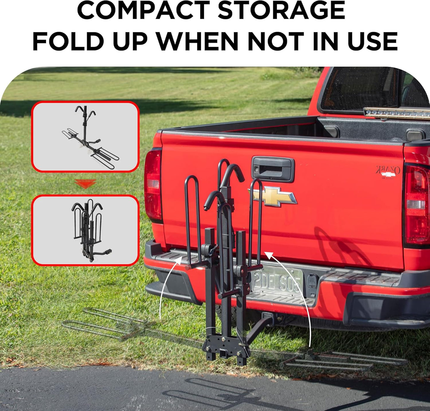Young 2 Bike Rack - Foldable Hitch Mount Bicycle Carrier for Cars, SUVs & Trucks | 80 lbs Capacity