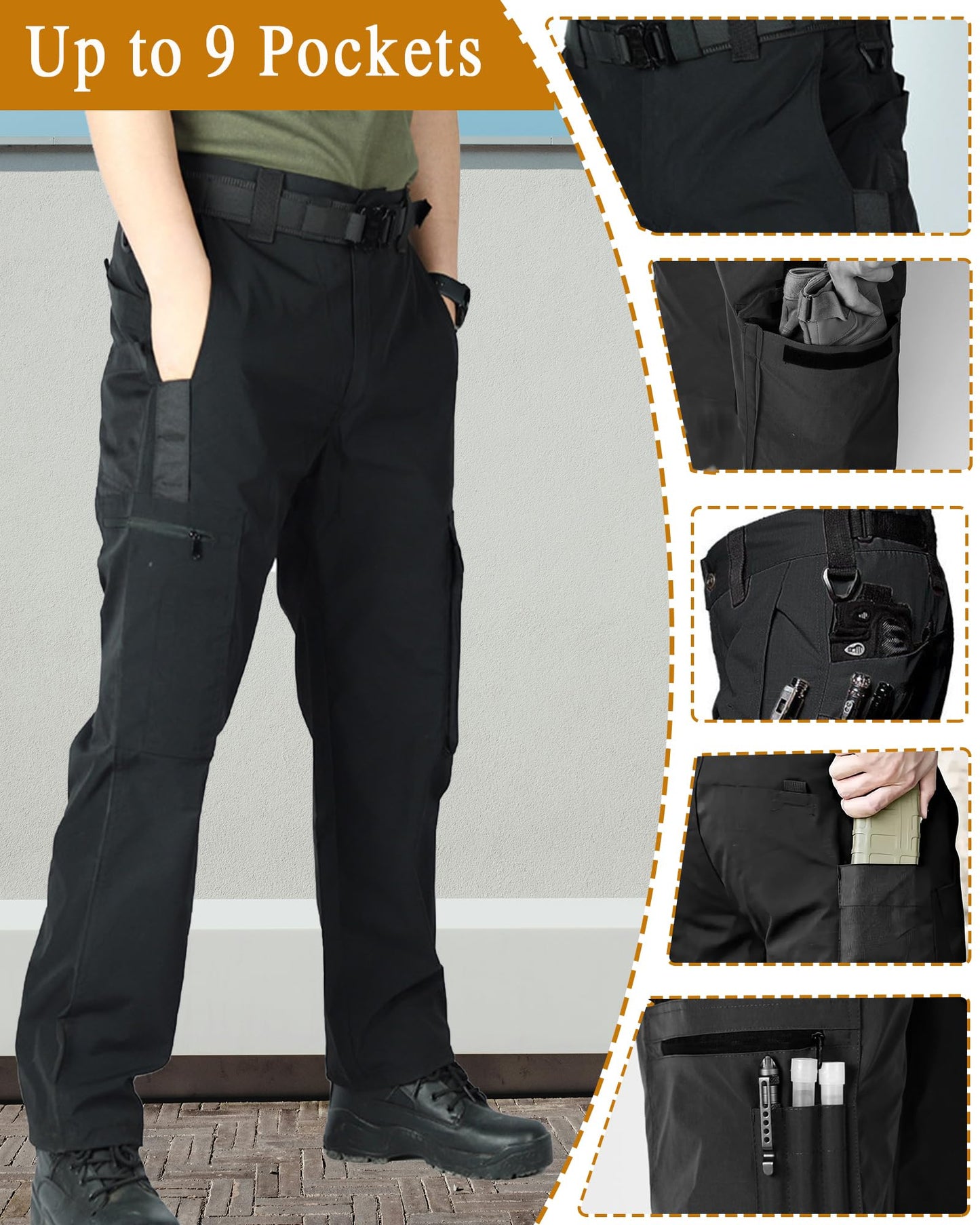 YKS JOOB Mens Tactical Uniform Suit Military Combat Shirt and Pants Set Durable Airsoft Gear for Paintball Hunting Black S