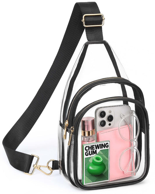 HULISEN Clear Sling Bag for Stadium Events, Clear Purse for Women