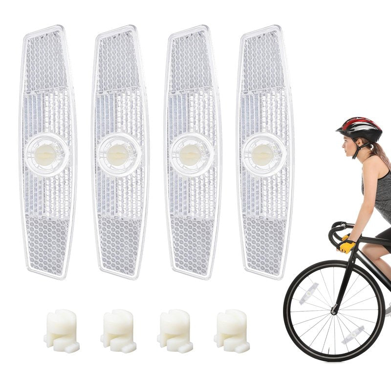 BOHUIZ 4Pcs Bike Spoke Reflectors, Bicycle Wheel Reflectors Bicycle Reflectors for Night Riding Safety Warning Spoke Reflector for Mountain Bikes & Road Bikes