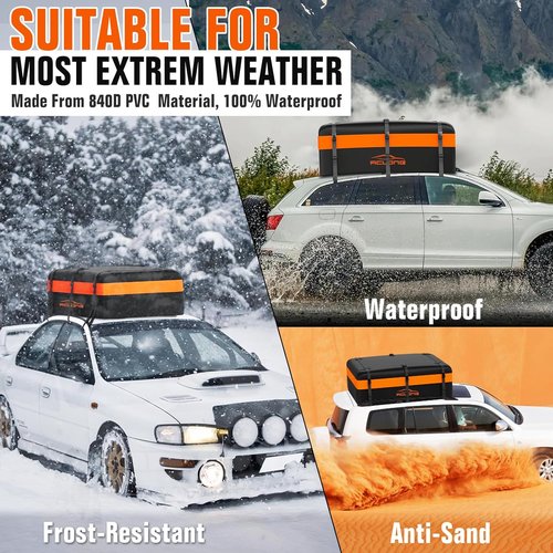 ACLONG Rooftop Cargo Carrier Bag - 21 Cubic Feet Waterproof Heavy Duty for All Cars | Includes Anti-Slip Mat & Luggage Lock