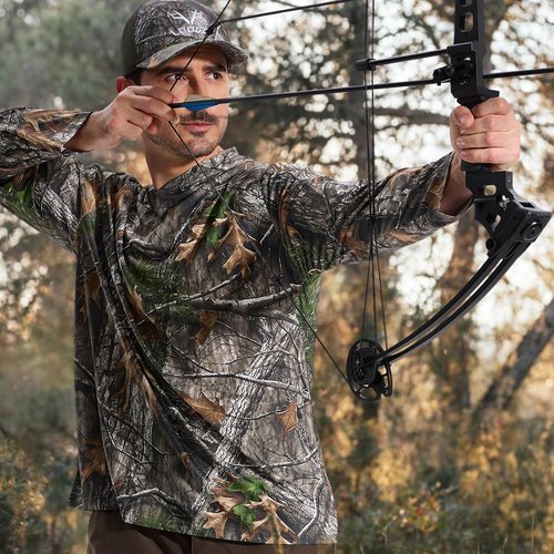 LOOGU Men’s Camo Hunting Shirt - Lightweight Long Sleeve Camouflage Shirt for Fishing & Hiking