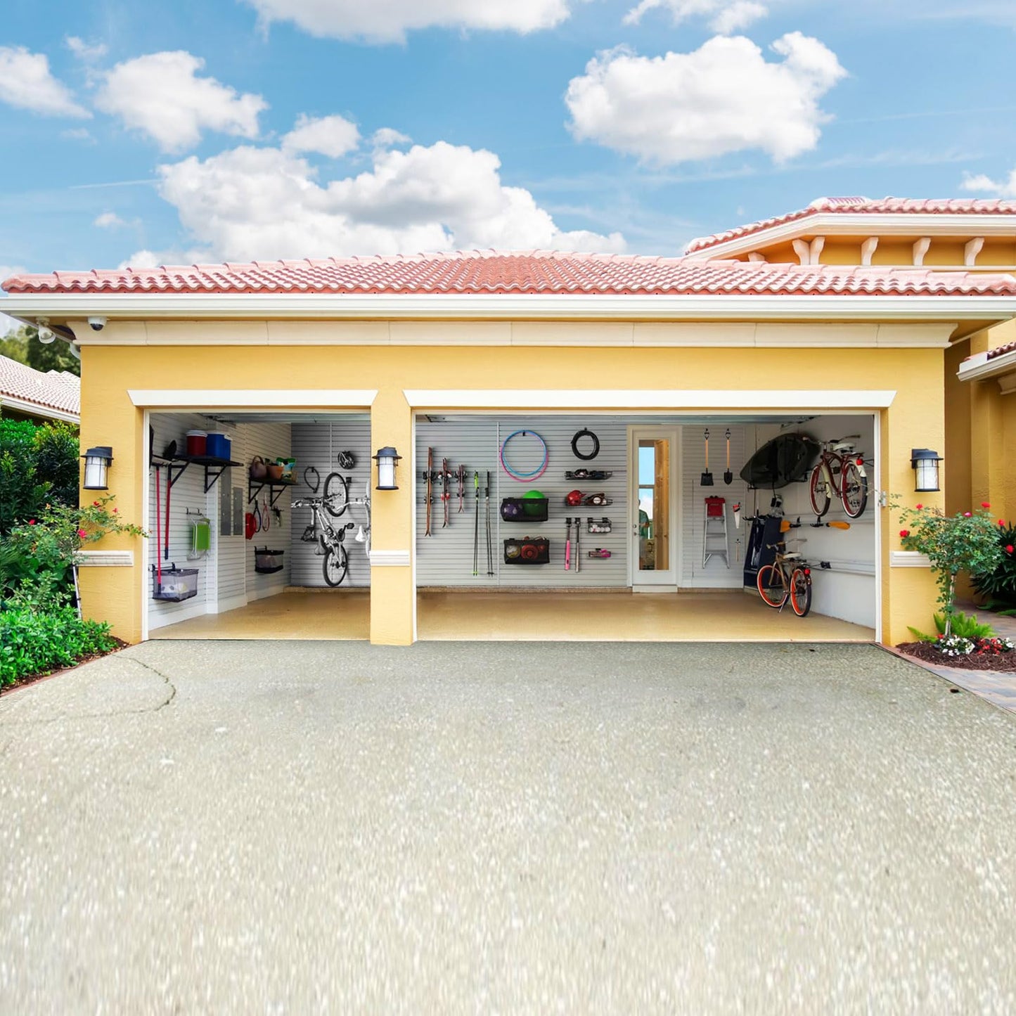 Suprom 4 Pack Garage Hooks Heavy Duty - Supports 100 lbs, Utility Steel Garage Hanger & Organizer for Organizing Garden Lawn Tools, Ladders, Garden Hose, Digging Shovel, Bikes, Ropes