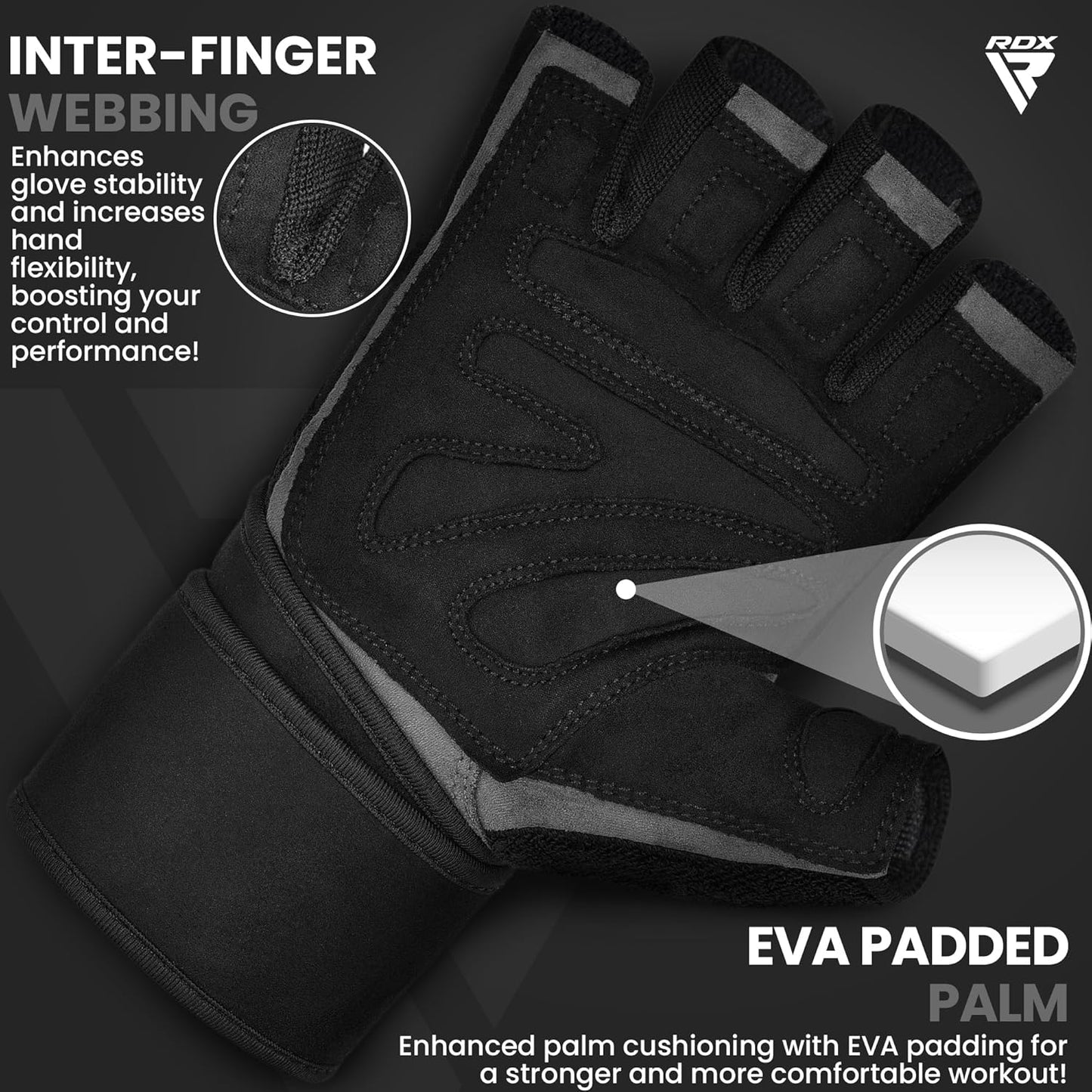 RDX Weight Lifting Gloves - Anti-Slip Padded Palm & Wrist Support | Breathable Gym Grip for Men & Women