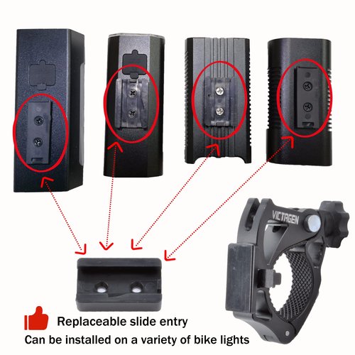 Replacement Bike Mount for Bike Light, Bike Lights Aluminum Mount, Universal Bike Headlight Bracket, Bicycle Light Holder, Easy to Install Without Tools, for 22-33 Handlebar (1 Pack)