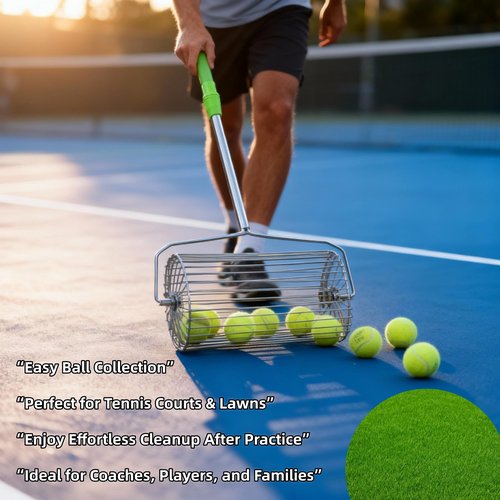 AOXEQUIP Tennis Ball Picker, Retractable Metal Tennis Ball Retriever, Roller Ball Picker, Suitable for Tennis, Pickleball, Golf