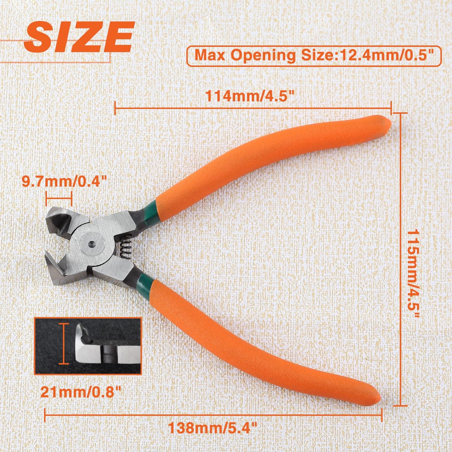 LEONTOOL Diagonal Pliers for Flush Cut Plastics, 90 Angled Wire Cutters for Crafting, Wire Side Cutters Clippers, Flush Cutter Wire Snips Flush Cut Plier for Jewelry Making, Electronic, Model, Floral