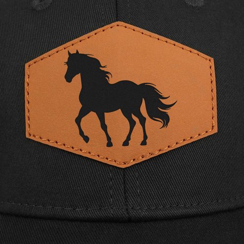 Jiaazerd Horse Baseball Cap for Horse Lovers,Leather Trucker Hat Snapback Hat for Men Women Brown