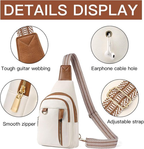 GAEKEAO Sling Bag - Stylish Vegan Leather Crossbody Fanny Pack | Travel Chest Bag for Women
