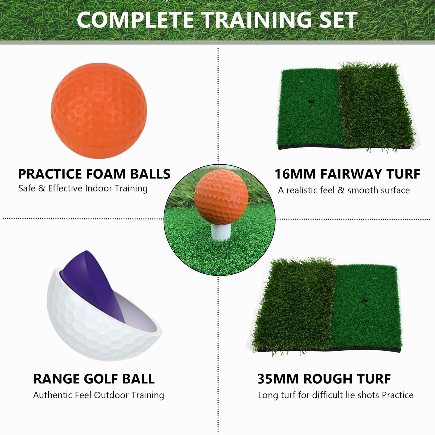 Pop-Up Golf Chipping Net Set with Mat & 8 Practice Balls- Professional Golf Chipping Practice Ideal for Indoor and Outdoor Training- - Gifts for Men, Golfers, Teenage Boys and Beginners