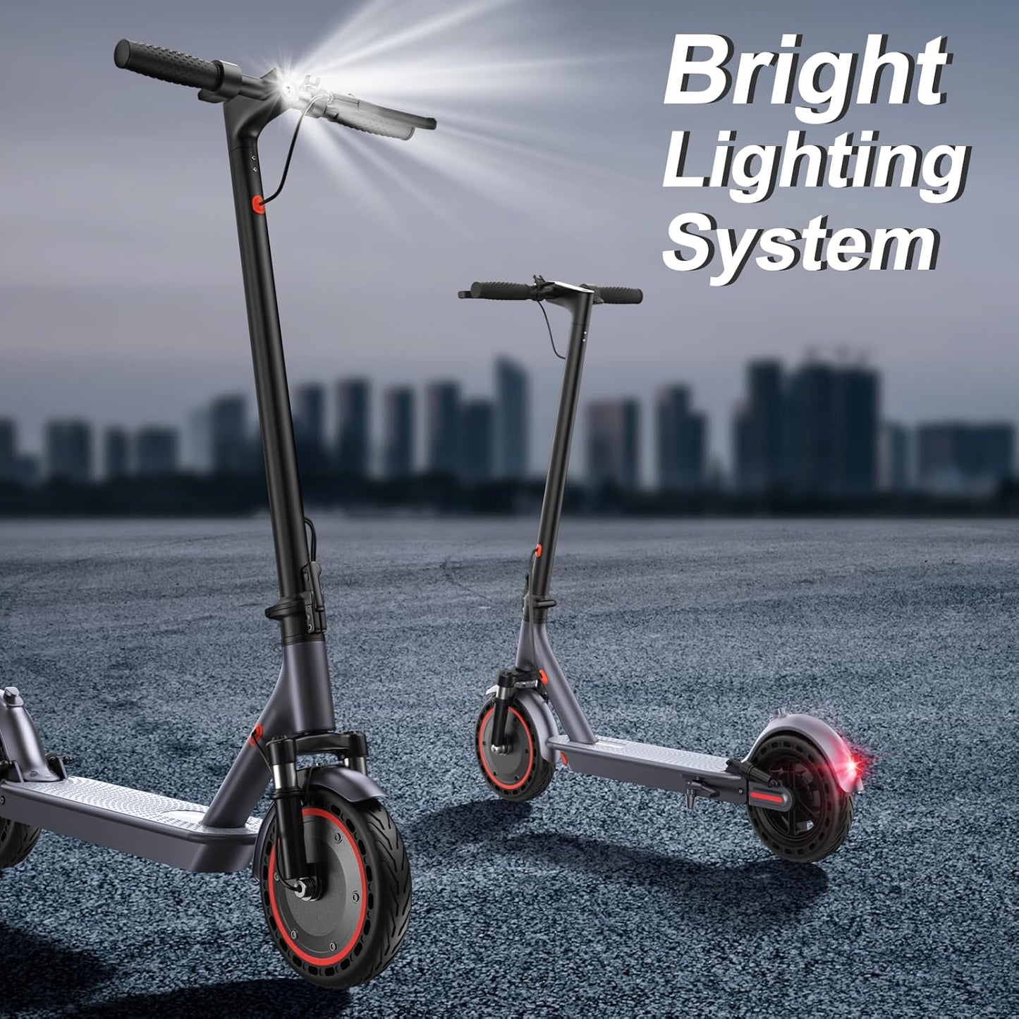 VOLPAM Electric Scooter - 500W Motor, 23-Mile Range, Dual Shock Suspension, 19 MPH Speed, 10" Foldable Design