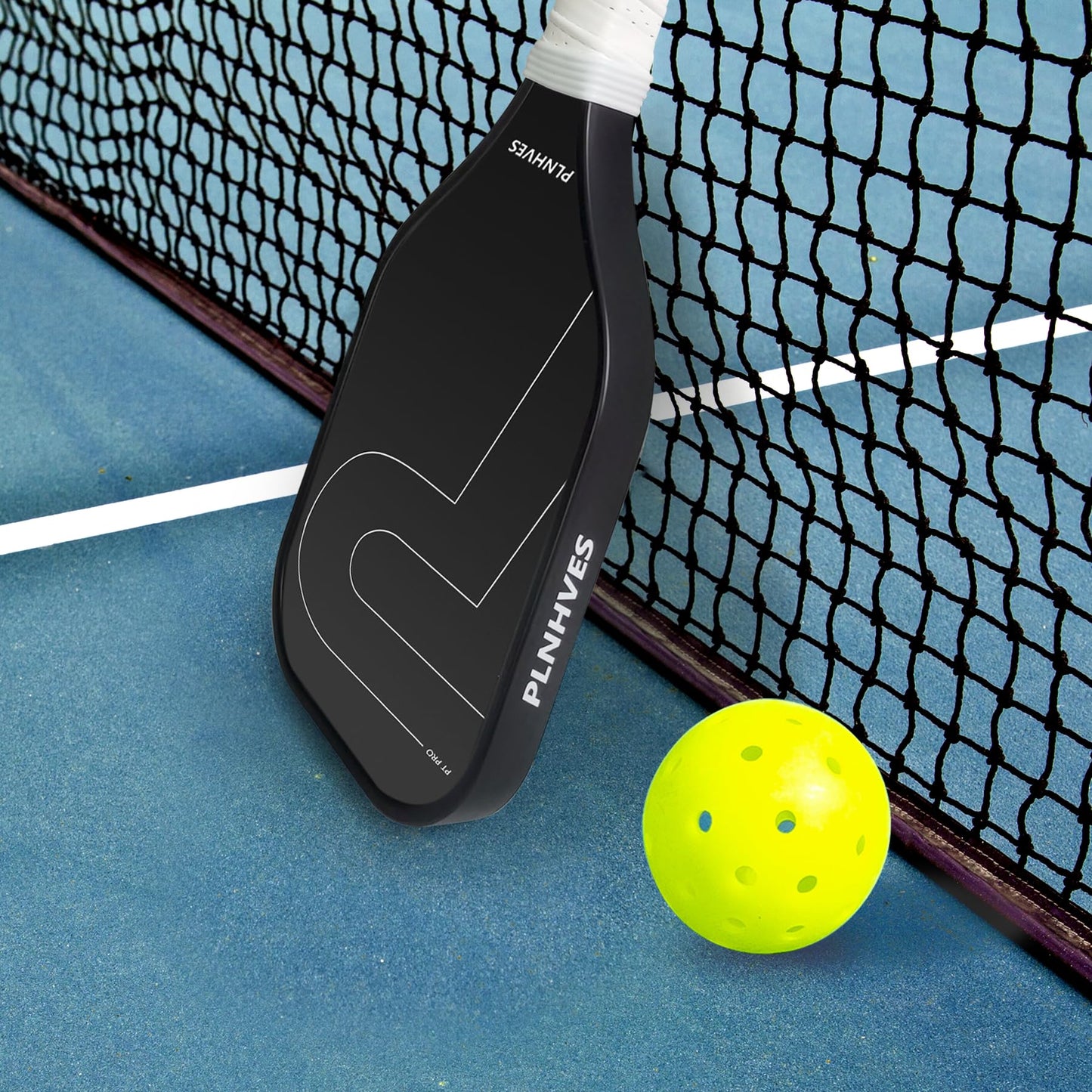 Pickleball Training Paddle - Pickleball Trainer Practice Paddle, Carbon Fiber Particle Paint Frosted Surface, Extra Long Handle, 16mm Core Sports Sweet Spot Training Racket