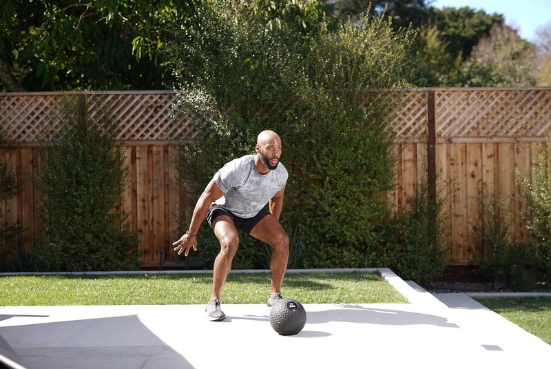 TRX Training Slam Ball Weighted Textured Tread Slip Resistant Rubber Ball for High Intensity Full Body Workouts and Indoor or Outdoor Training (30)