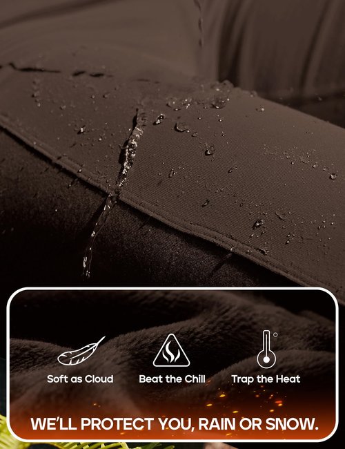 Heathyoga Cargo Pants Women Fleece Lined Leggings Waterproof Hiking Pants Women Thermal Pants Warm Wide Leg Sweatpants Winter Espresso