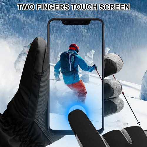 QILOVE Heated Gloves for Men Women, Rechargeable Electric Gloves Waterproof&Windproof, Touchscreen, Non-Slip Grip with 3 Heating Levels for Motorcycling, Skiing, Outdoor Work & Winter Sports