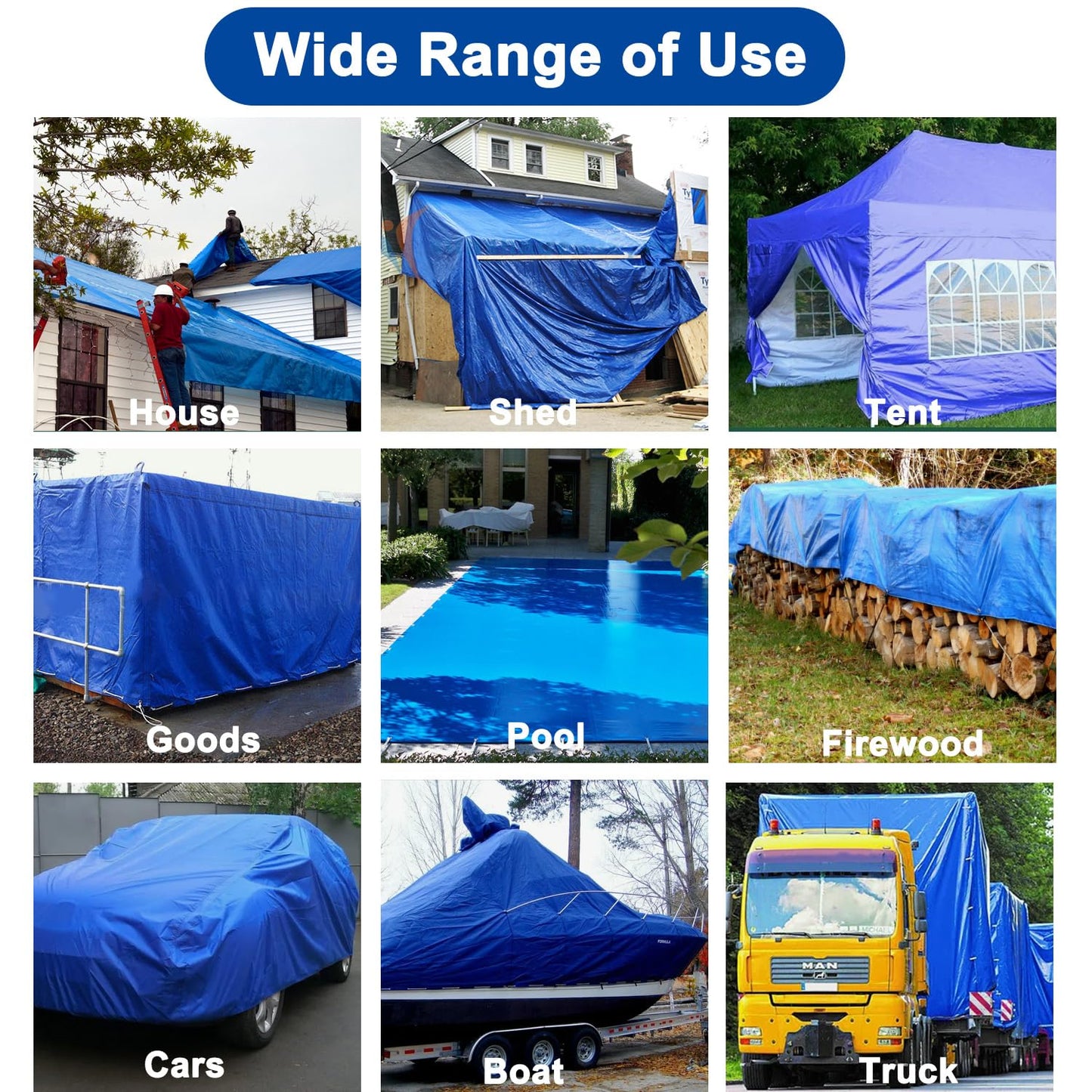 KAIHENG Tarpaulin Repair Tape, 3.15IN*16.4FT Blue Waterproof Tarp Repair Tape Patch, Heavy Duty RV Covers Tent Repair Tape for Truck Camper Travel Trailer Boat Covers