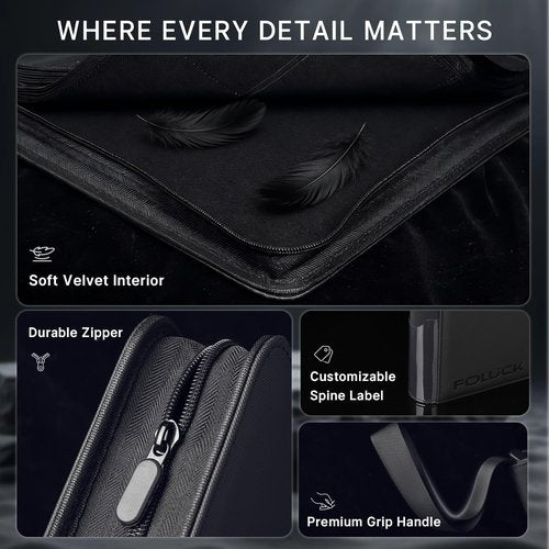 Foluck 9 Pocket Top Loader Binder - Holds 252 Toploaders | Includes 200 Card Sleeves - Premium Album for Trading Cards