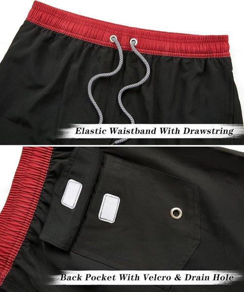 ELETOP Men's Swim Trunks - Quick Dry Board Shorts with Mesh Lining | Comfortable Beach Swimwear
