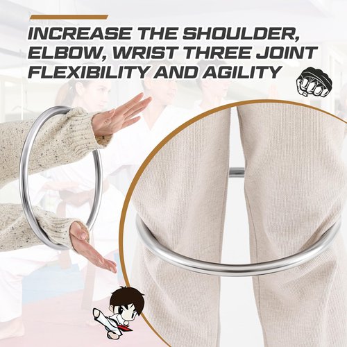 Blueweenly 3 Pcs Kung Fu Ring Stainless Ring Wing Chun 7, 9, 11 Inches Wing Chun Training Equipment for Training Kung Fu
