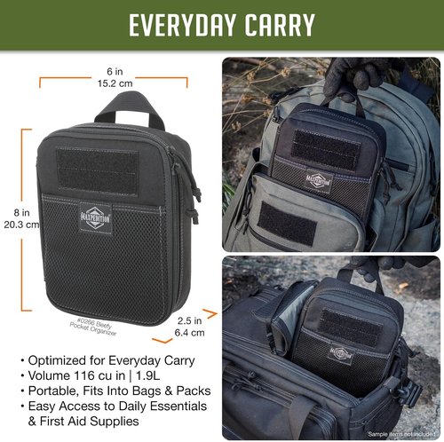 MAXPEDITION Beefy Pocket Organizer - Compact MOLLE-Compatible Tactical Pouch for Everyday Carry Gear Storage
