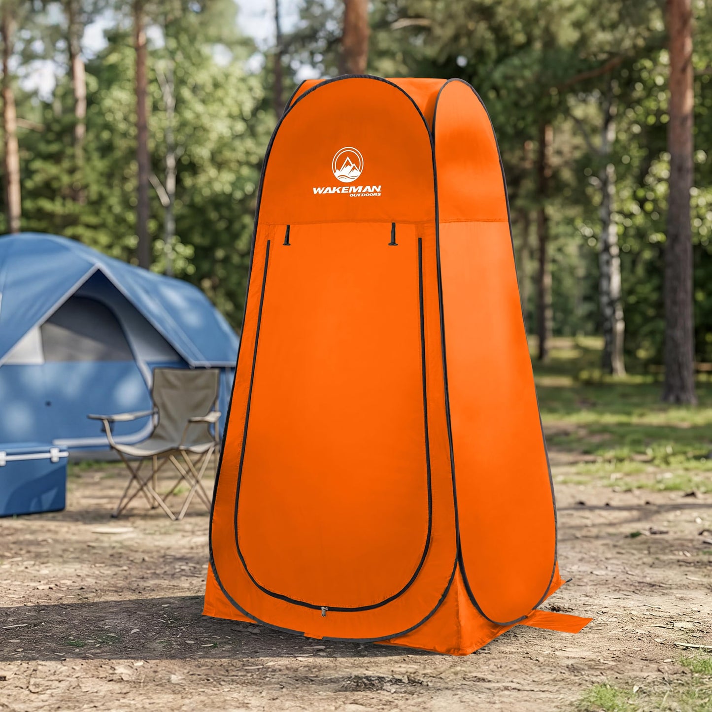 Pop Up Pod - Privacy Shower Tent, Dressing Room, or Portable Toilet Stall with Carry Bag for Camping, Beach, or Tailgate by Wakeman Outdoors (Orange)