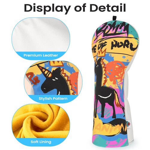 Funny Driver Headcover - Unique Graffiti Style - Waterproof Golf Gead Covers - Golf Club Covers with Soft Lining - Stylish Protection for Your Clubs