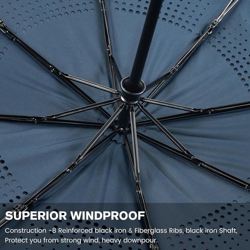 G4Free Windproof Travel Umbrella - 46-Inch Double Canopy with Automatic Open & Strong Fiberglass Frame