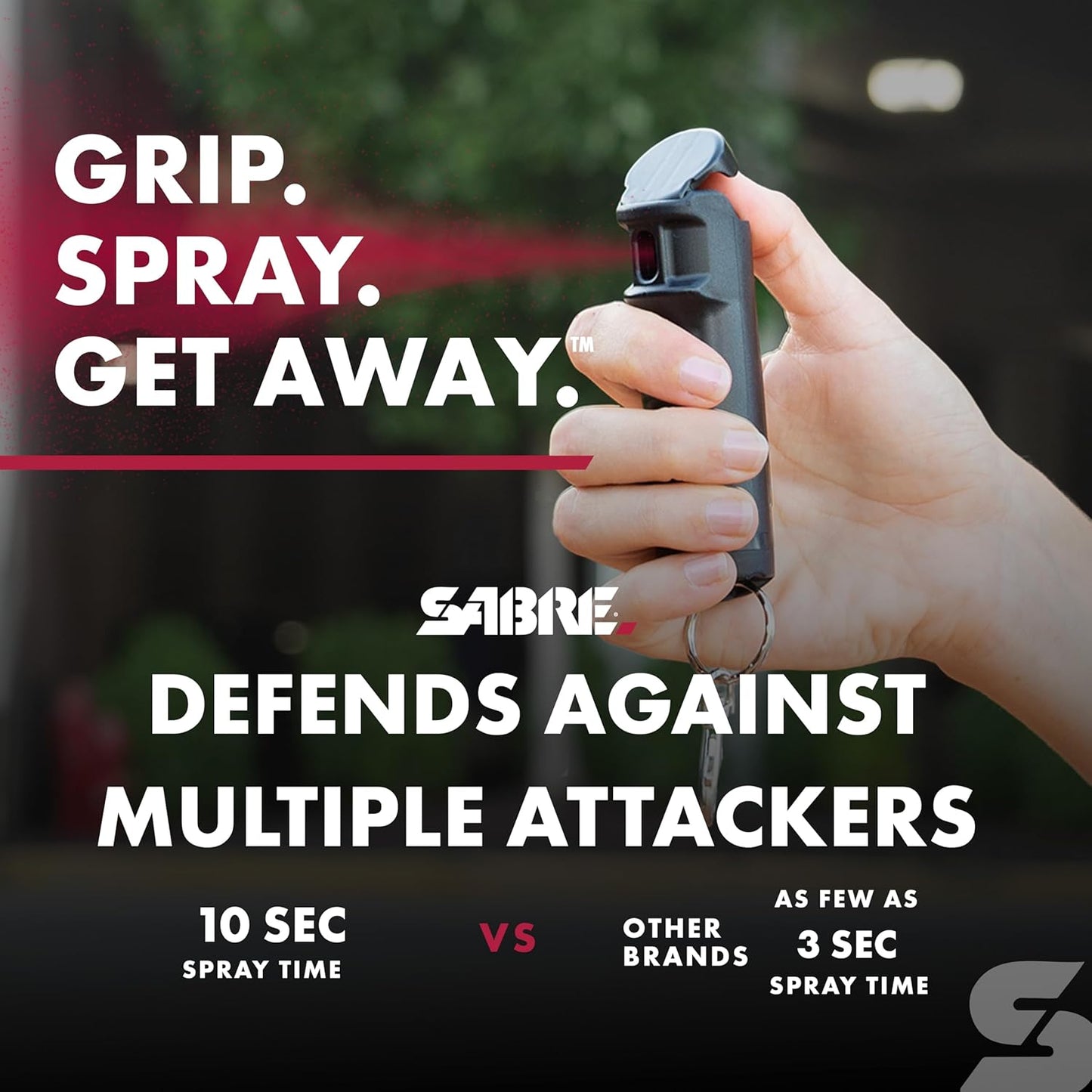 SABRE Pepper Spray & Stun Gun Combo - 2-in-1 Self Defense Kit with Flashlight & Rechargeable Battery | 120 Lumen LED