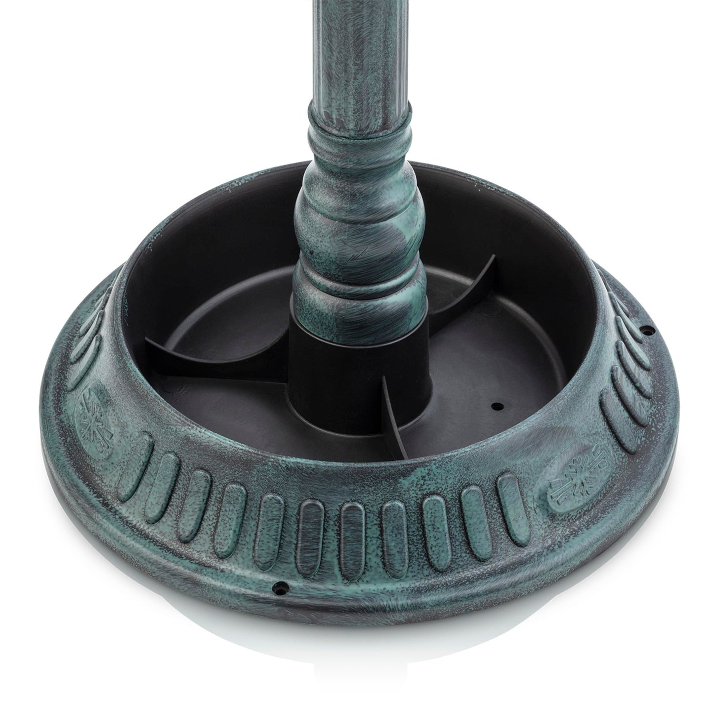 Alpine Corporation 25" Tall Outdoor Birdbath with Planter Pedestal Yard Statue, Stunning Garden Accent, 15" Round, Green