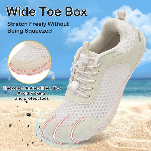 BARERUN Quick-Dry Water Shoes for Men & Women - Adjustable Wide Toe Design for Beach & Hiking