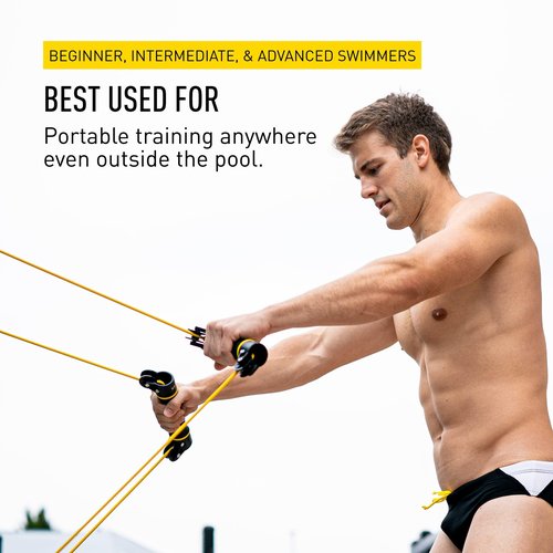 FINIS Slide Dryland Trainer - Dual-Handled Resistance Bands for Swim Strength & Stroke Training