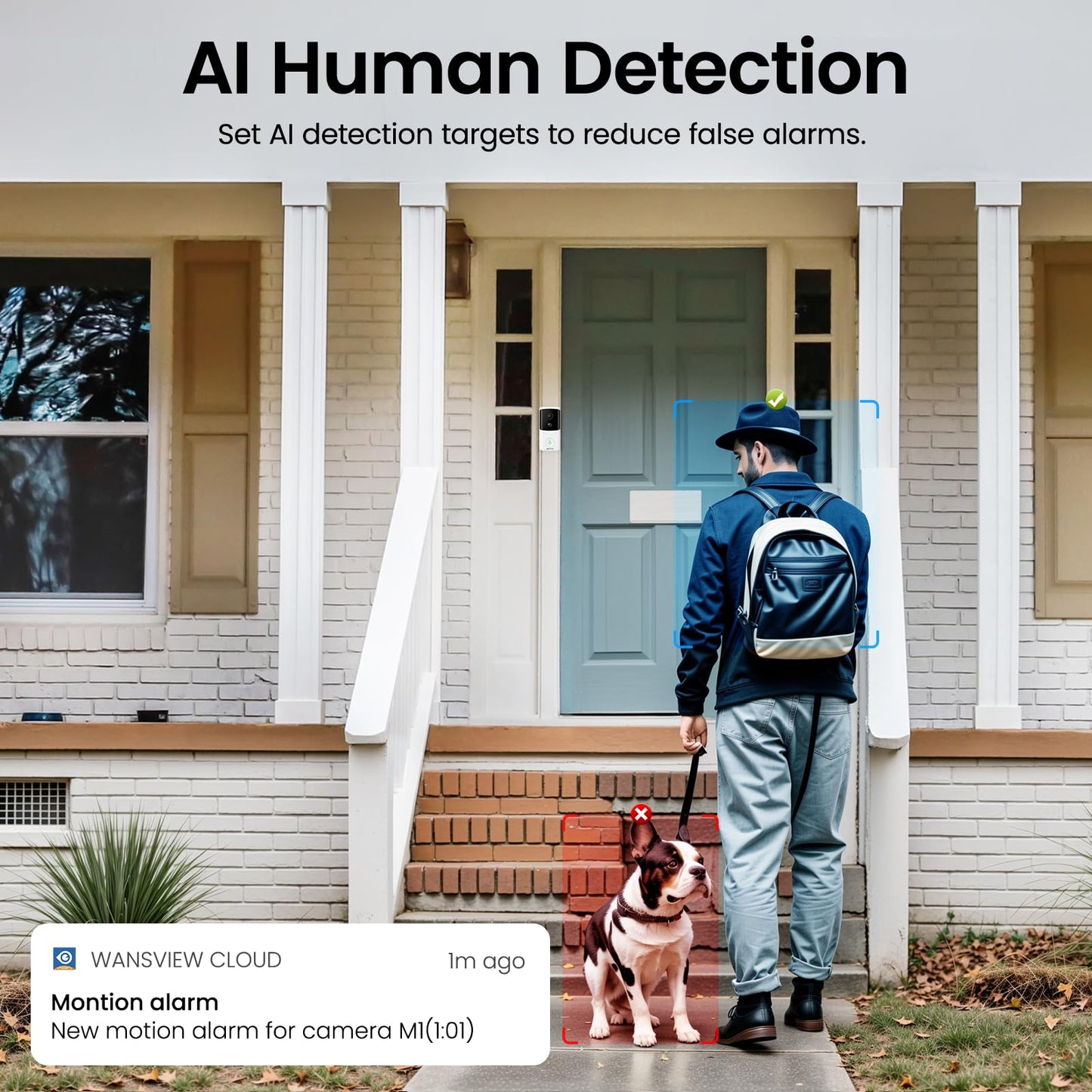 INFIYA Video Doorbell Camera Wireless-2K Outdoor Front Door Camera with Chime Included for Home Security, Easy Installation, AI Human Detection, Instant Alerts, Night Vision, Two-Way Audio, M1 White